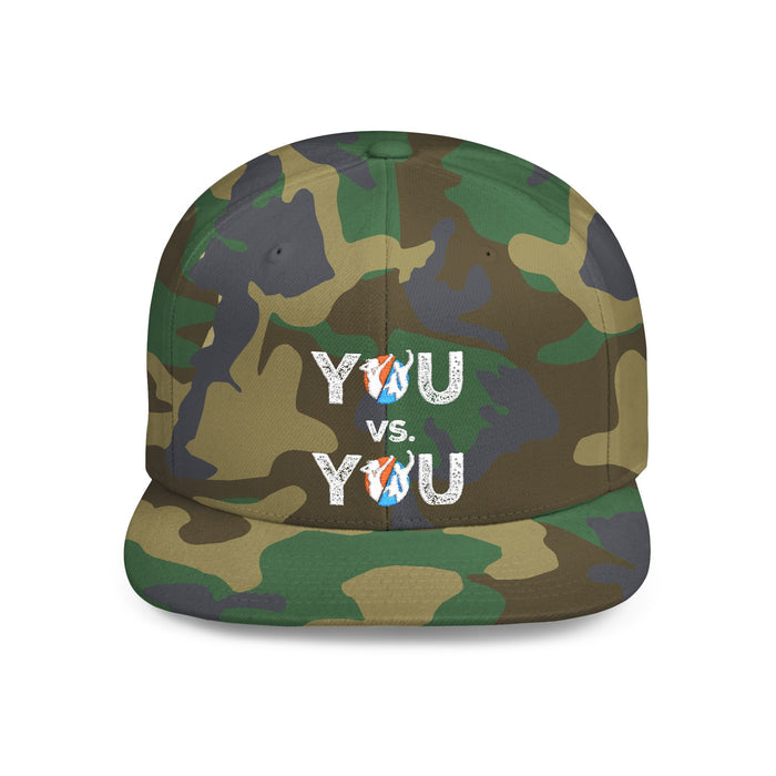 YOU vs. YOU Distressed Flat Bill Snapback Hat