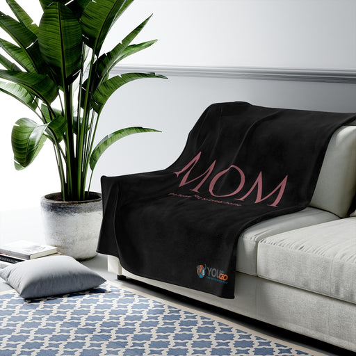 Mom - The Heartbeat Plush Blanket in Black