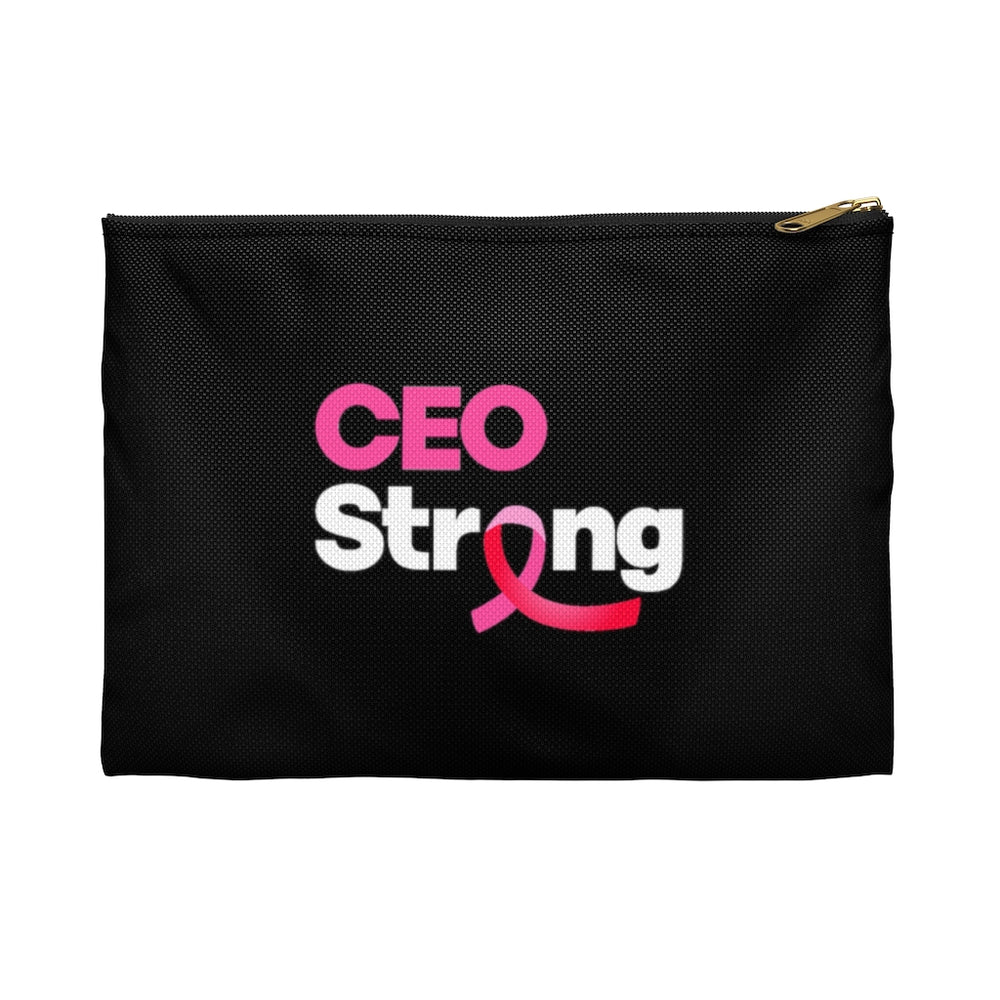 I Am CEO Strong Accessory Travel Bag | Breast Cancer Awareness