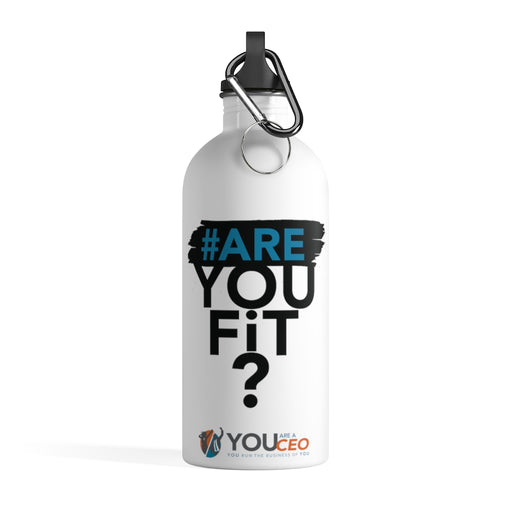 #AreYouFit? Stainless Steel Water Bottle (black/blue)