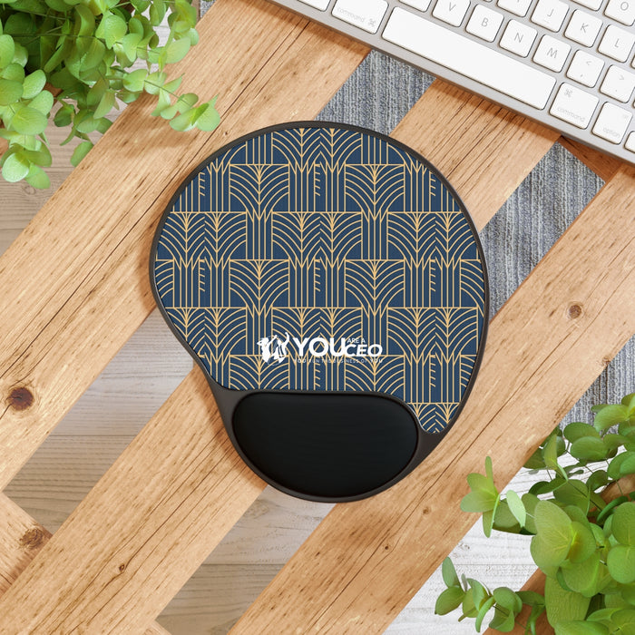Deco Blue Mouse Pad with Wrist Rest
