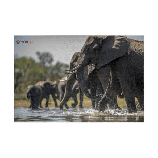 Elephants at the Waterhole, 250 or 500 Piece Puzzle
