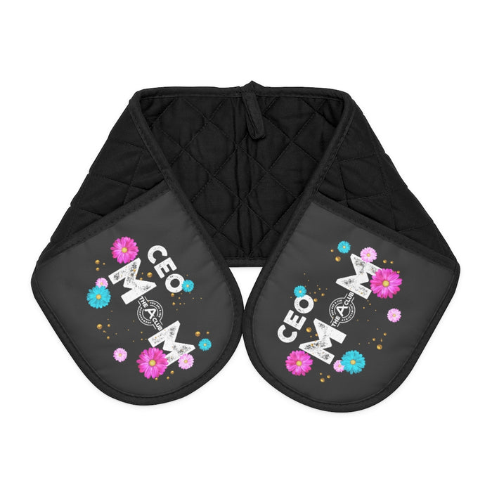 Flowers for Mom Oven Mitts in Black