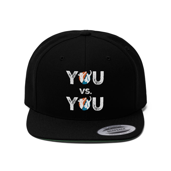 YOU vs. YOU Distressed Flat Bill Snapback Hat