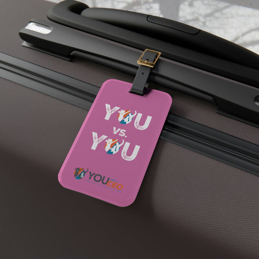 YOU vs. YOU Distressed Luggage Tag w/Contact Card