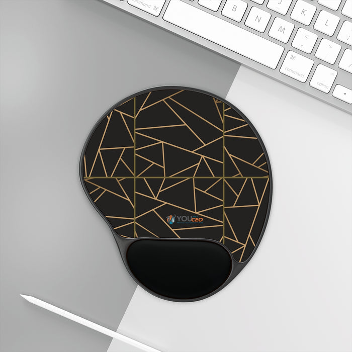Mosaic Black Mouse Pad with Wrist Rest