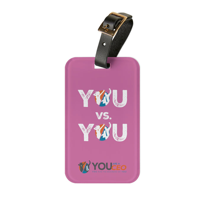 YOU vs. YOU Distressed Luggage Tag w/Contact Card