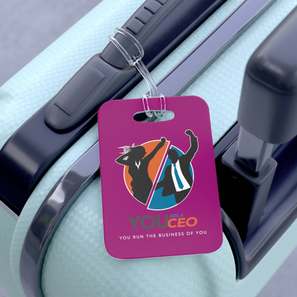 You Are a CEO Travel Tag in Bright Plum