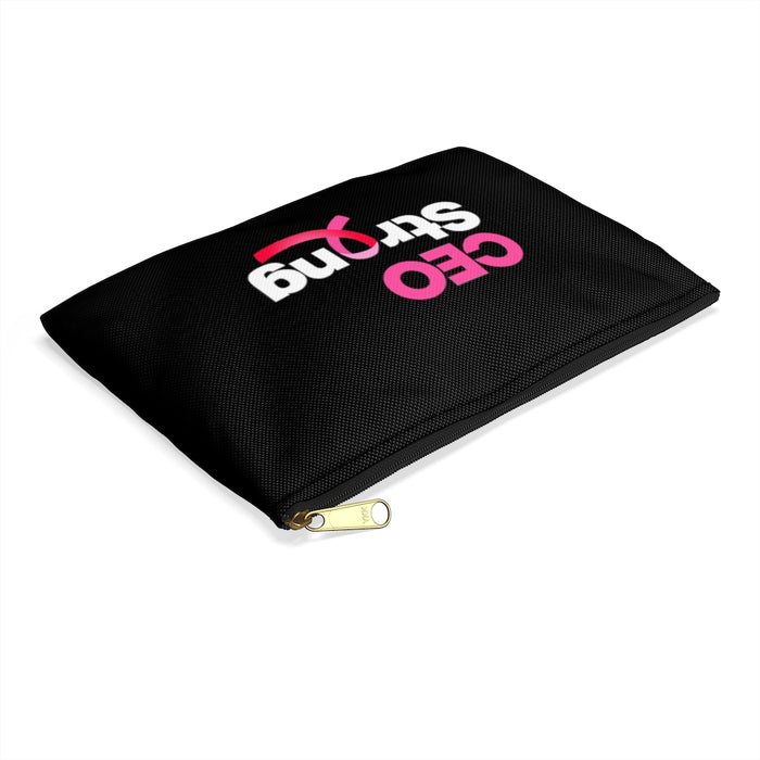 I Am CEO Strong Accessory Travel Bag | Breast Cancer Awareness