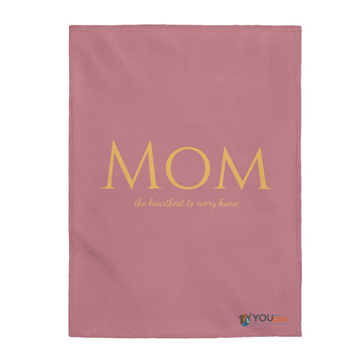 Mom - The Heartbeat Plush Blanket in Blush