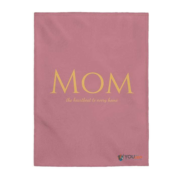 Mom - The Heartbeat Plush Blanket in Blush