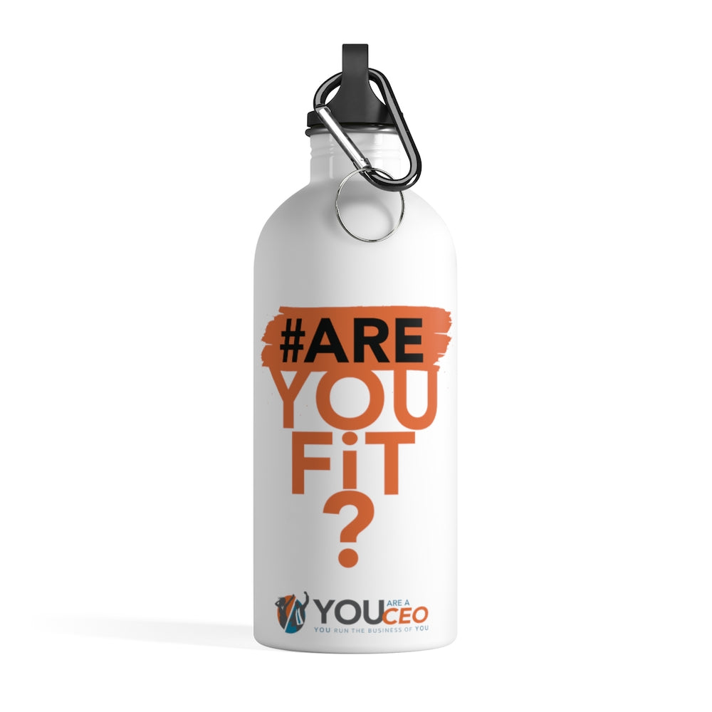 #AreYouFit? Stainless Steel Water Bottle (orange/black)