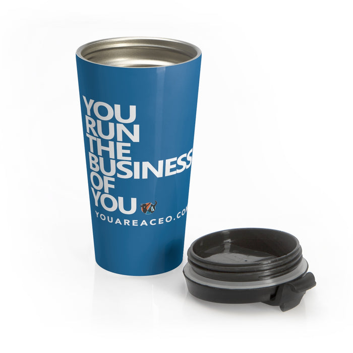You Run You Stainless Steel Travel Mug in Blue